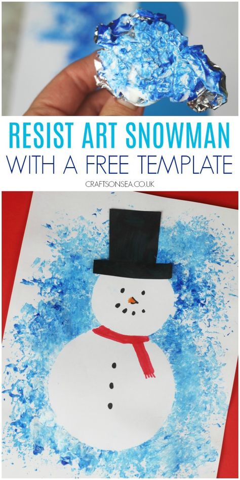 resist art snowman craft with free template Snowman Art For Kids, Snowman Crafts Preschool, Resist Art, Winter Crafts Preschool, Snow Crafts, Snowman Art, Jul Diy, Winter Activities Preschool, January Crafts