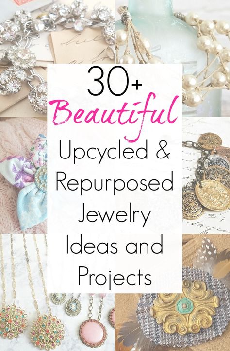 Jewelry Making Ideas, Old Jewelry Crafts, Costume Jewelry Crafts, Vintage Jewelry Ideas, Vintage Jewelry Repurposed, Junk Jewelry, Vintage Jewelry Crafts, Ideas Jewelry, Vintage Jewelry Art