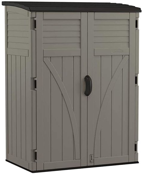 Amazon.com : Suncast BMS5700SB 54 cu. ft. Resin Storage Shed, Stoney : Patio, Lawn & Garden Bicycle Storage Shed, Vertical Storage Cabinet, Wooden Storage Sheds, Shed Floor, Recumbent Bicycle, Resin Storage, Tool Shed, Lockable Storage, Bicycle Storage