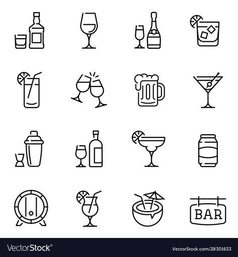 Alcohol Tattoo Ideas, Drinking Tattoos, Alcohol Tattoo, Drink Tattoo, Beer Drawing, Minimalist Cocktail, Wine Tattoo, Beer Tattoos, Cocktail Illustration