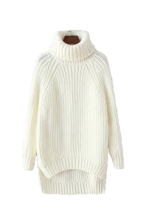 White Turtleneck Oversize Knit Sweater Woolen Sweater Design, Woolen Sweater, Woolen Sweaters, Oversized Turtleneck Sweater, White Turtleneck, Hem Sweater, Oversized Knitted Sweaters, Womens Turtleneck, Knit Turtleneck Sweater