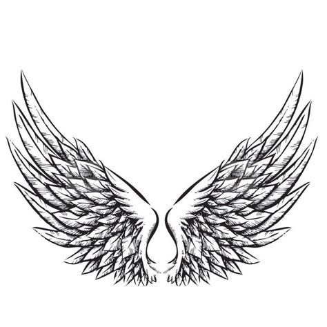 Neck Tattoo Angel Wings, Angel Wings Tattoo Stencil, Angel Wings Tattoo Design, Tattoo Angel Wings, Chest Tattoo Wings, Hermes Tattoo, Wing Neck Tattoo, Wings Tattoo Design, Cross With Wings Tattoo