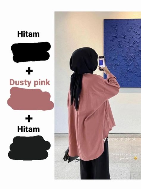 ootd hijabers | Inspirasi mix and match warna outfit simple Mix And Match Colors Outfits, Outfit Hijab Simple, Mix And Match Outfits Hijab, Ootd Hijab Simple, Pink Hijab, Ootd Simple, Outfit Hijab Casual, Mix Match Outfits, Colour Combinations Fashion