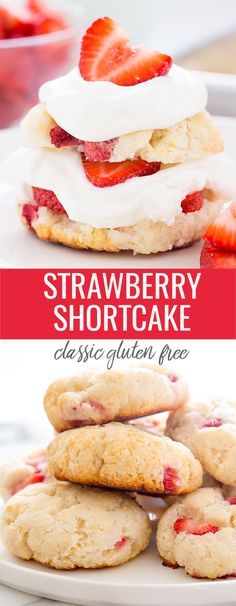 This easy gluten free strawberry shortcake recipe, made from scratch, is the classic summer dessert that everyone loves. http://glutenfreeonashoestring.com/gluten-free-strawberry-shortcake/ Gluten Free Strawberry Shortcake, Strawberry Shortcake Recipe, Easy Bake Oven, Strawberry Shortcake Recipes, Shortcake Recipe, Gf Desserts, Summer Dessert, Made From Scratch, Gluten Free Cookies