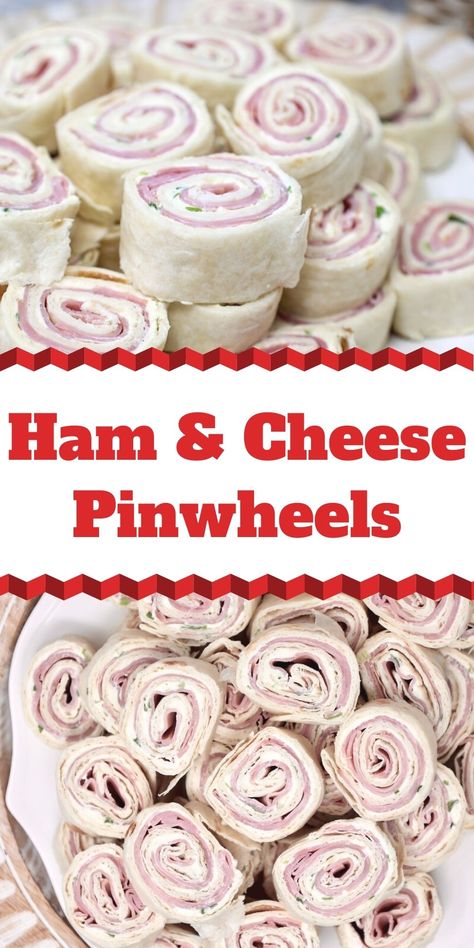 Ham and Cheese Pinwheels make an excellent appetizer or snack for your next gathering. The bold flavors in these cream cheese and deli ham tortilla roll-ups will complement any party menu. You may prepare this simple appetizer ahead of time to speed up prep on the big day. Ham Pinwheels Appetizers, Pinwheel Appetizers Ham And Cheese, Bean And Cheese Pinwheels, Ham Ranch Pinwheels, Ham Pin Wheels Cream Cheeses, Cookie Rookie Ham And Cheese Roll Ups, How To Make Roll Up Sandwiches, Tortilla Wrap Recipes Cream Cheese, Ham Cheese Pinwheels Tortilla