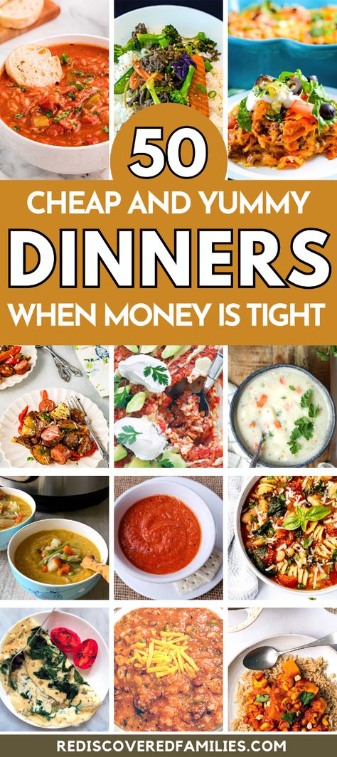 Need cheap meals for a big family? These 50-budget dinner ideas will satisfy even the pickiest eaters without breaking the bank. From super cheap weeknight dinners to hearty, comforting meals, you'll find plenty of affordable, easy meals on a budget. Perfect for large families, these dishes are easy to make and flavorful, ensuring that mealtime is enjoyable and stress-free. Try these budget-friendly meals to keep your grocery bill in check while serving up delicious, filling dishes. Big Family Dinner Ideas Budget, Casseroles For Big Families, Cheap Meals With Leftovers, Meal Planning On A Budget For Two, Cheapest Meals For Two, Cheap Recipes For Dinner Families, Recipes For Two On A Budget, Tight Budget Meals, Cheap Meal Ideas For Two