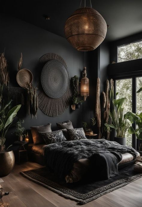 Unlock the secrets of dark boho style! 🖤✨ Embrace the mystical blend of bohemian and moody vibes to create a unique, stylish sanctuary. Ready to revamp your space? Dive in for chic ideas and inspiration. 🌿🏠nn#DarkBoho #BohoChic #MysticalHome #DecorGoals #StyleInsponnStep into the enchanting world of dark boho decor! 🖤🌿 Transform your home into a stunning sanctuary with the perfect blend of bohemian charm and dark, moody elements. ✨ From rich textures to earthy tones, discover how to create a cozy yet stylish atmosphere that’s truly one-of-a-kind. 🌑🪴 Ready to revamp your space? Let’s dive in! Gothic Bohemian Aesthetic, Diy Dark Home Decor, Boho Dark Bedroom, Dark Bohemian Bedroom, Dark Earthy Aesthetic, Boho Apartment Inspiration, Dark Boho Style, Dark Boho Decor, Dark Home Aesthetic