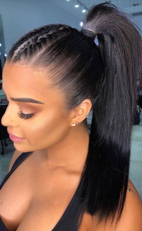 braided ponytail, ponytail, braid hairstyle, summer hairstyle High Ponytail Braid, Ponytail Braided, Wedding Ponytail Hairstyles, Braided Ponytails, Hairstyle Ponytail, Tan Skin Blonde Hair, App Filter, Competition Hair, High Ponytail Hairstyles