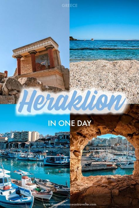 1 Day in Heraklion: How to see the highlights of the Cretan capital in 24 hours; including the unmissable Palace of Knossos and where to find the most delicious custard pie ever. #greece #crete #heraklion #europe #travel #tmtb Crete Heraklion, Palace Of Knossos, Mediterranean Vacation, Crete Travel, Crete Holiday, Greek Vacation, Greece Crete, Greek Travel, Paradise Travel