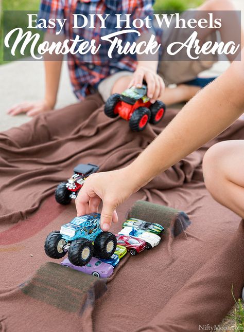 Monster Truck Storage Ideas, Monster Truck Arena, Diy Monster Truck, Build A Monster, Boys Activities, Truck Ramps, Boys Room Diy, Sandwich Generation, Baby Boy Nursery Colors