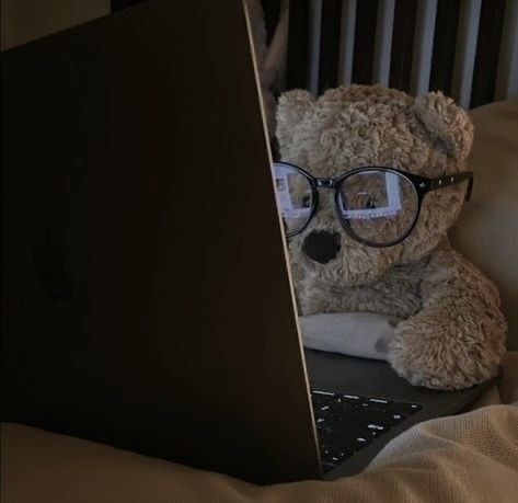 A Teddy Bear, Teddy Bear, Laptop, Computer, Screen, Wallpapers, Bed