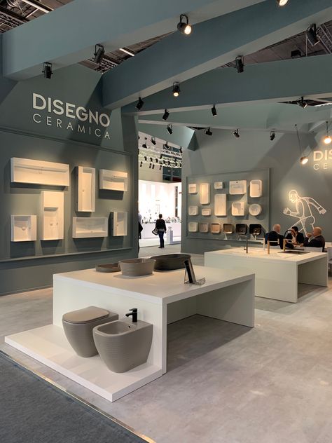 Ceramic Showroom Design, Modern Showroom Interior Design, Sanitary Shop Interior Design, Showroom Bathroom Design, Ceramic Showroom Interior Design, Furniture Fair Stand Design, Bathroom Showroom Display Store Design, Bathroom Showroom Design, Sanitary Ware Showroom Design