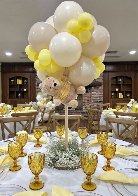 Winnie The Pooh Theme Centerpieces, Whine The Pooh Baby Shower Boy, Christopher Robin Baby Shower Ideas, Winnie The Pooh Quinceanera, Vintage Winnie The Pooh Decor, Winnie The Pooh Party Centerpieces, Winnie The Pooh Centerpiece Ideas Baby Shower Decor, Classic Pooh Baby Shower Centerpieces, Pooh Bear Baby Shower Centerpieces