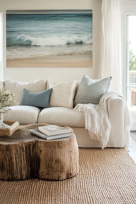 "Elevate your home with the charm of a Coastal Boho Living Room! 🌊🛋️ Perfect for those who love a laid-back, beachy vibe. 🌟✨ #BeachHouseDecor #BohoChic #LivingRoomIdeas" Coastal Boho Apartment, Hygge Beach House, Nude Pink Couch Living Room Coastal, Coastal Cowgirl Living Room, Boho Coastal Living Rooms Artwork, Carrie Apartment, Beachy Boho Living Room, Bohemian Beach House Artwork, Coastal Boho Living Room