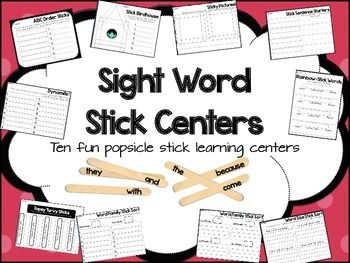 Sight Word Stick Centers - This activity packet includes 10 popsicle stick games that will help your students learn their sight words while having fun. Popsicle Stick Games, Stick Activities, Activities For Kindergarten, Sight Word Activities, Popsicle Stick, Word Activities, Sight Word, Letter Sounds, Word Games