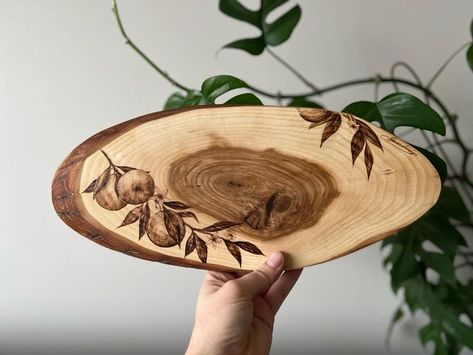 Floral Pyrography, Type Of Fruits, Art Colour, Pyrography Art, Types Of Fruit, Wood Burning Patterns, Art Prints For Sale, Artist On Instagram, Serving Board