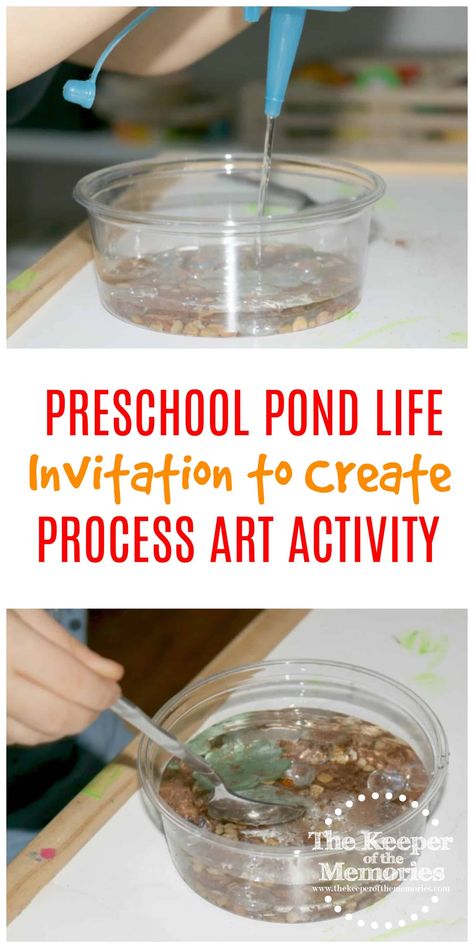 Preschool Pond Theme Pond Life Invitation to Create Process Art Experience Pond Activities Preschool, Animal Art Activities, Pond Preschool, Pond Activities, Pond Life Theme, Kids Science Experiments, Pond Habitat, Pond Crafts, Invitation To Create