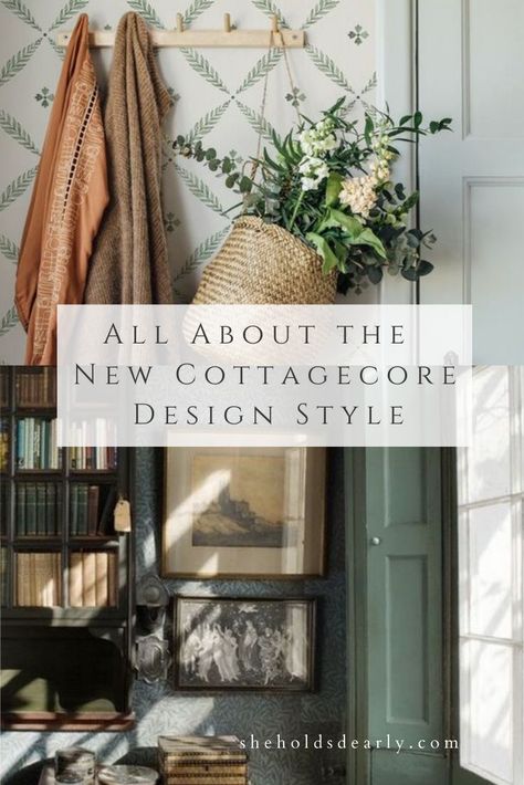 Interested to learn more about the latest decorating trend cottagecore? Find out how to bring cottagecore into your home this year! #cotttagecoredecoratingtrend #cottagecoredecorideas #cottagecoreinteriordesign #cottagecorehomestyle Terrain Inspired Home, Cottagecore Style House, She Holds Dearly Boards, Cottage Style Decor Living Room, New Cottagecore, Cottagecore Home Design, What Is Cottage Core Style, Cottagecore Flooring, Cottagecore Apartment Living Room