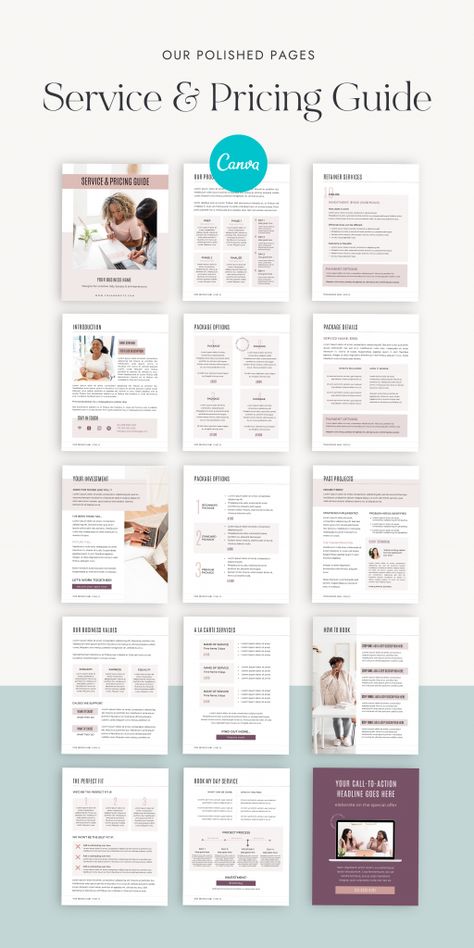 Business Values, Client Welcome Packet, Ebook Template Design, Pricing Guides Templates, Instagram Planner, Business Model Canvas, Welcome Packet, Pricing Guides, Ebook Design