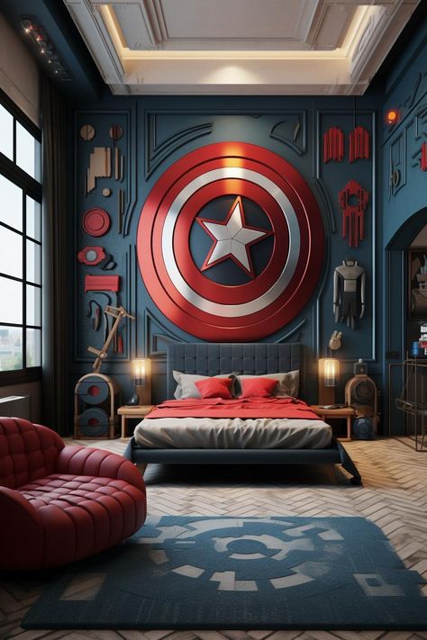 Farmhouse wall art decor Marvel Themed Bedroom, Yellow Boys Room, Homeschool Room Decor, Marvel Bedroom, Rustic Room Decor, French Farmhouse Decor, Space Themed Nursery, Space Nursery, Bedroom False Ceiling Design