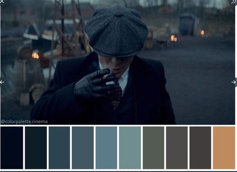 Peaky Blinders Color Palette, Peaky Blinders Moodboard, Speakeasy Color Palette, Aesthetic Peaky Blinders, Cinema Palettes, Color In Film, Movie Color Palette, Whiskey Room, Speakeasy Bar