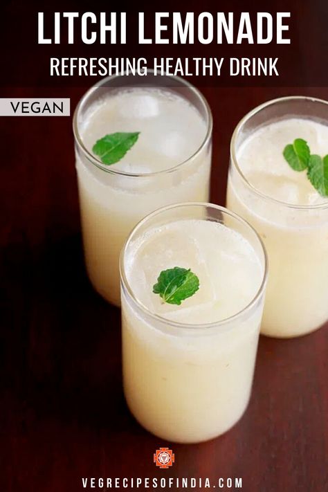 Litchi Juice Recipe, Lichi Fruit Juice Recipe, Lychee Juice Recipe, Lychee Smoothie Recipe, Indian Smoothie Recipes, Lychee Tea Recipe, Lychee Drink Recipe, Lychee Mocktail Recipe, Indian Mocktail Recipe