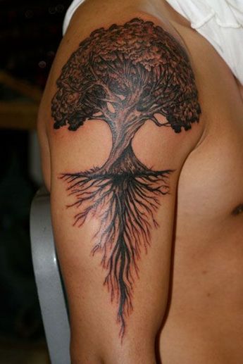 tree-of-life-tattoos-18 1983 Tattoo, Tree Roots Tattoo, Tree Tat, Roots Tattoo, Spiritual Tattoo, Guys Tattoos, Girl Back Tattoos, Tree Tattoo Designs, Tree Of Life Tattoo