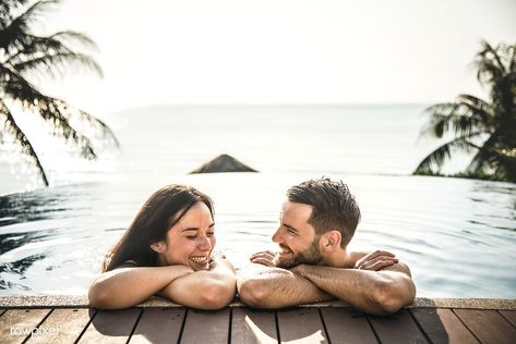 Couple relaxing in a swimming pool | premium image by rawpixel.com Swimming Pool Photography, Pool Poses, Swimming Pool Photos, Pool Photography, Image Couple, Pool Picture, Couples Vacation, Beach Photography Poses, Pool Photos