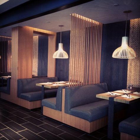 Japanese restaurant More Lighting Restaurant, Japanese Restaurant Interior, Japanese Restaurant Design, Bar Deco, Interior Boho, Restaurant Seating, Coffee Shops Interior, 카페 인테리어 디자인, Restaurant Lighting