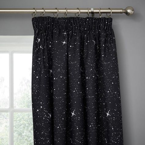 Curtains Dunelm, Star Wars Bedroom, Star Wars Nursery, Pencil Pleat Curtains, Star Wars Room, Pleat Curtains, Space Room, Kids Curtains, Pencil Pleat