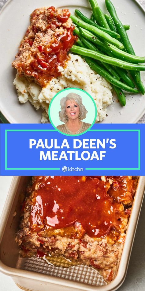 Meatloaf Recipes Paula Deen, Paula Dean Meatloaf, Paula Dean Meatball Recipe, Meatloaf Paula Deen, Paula Deens Meatloaf, Paula Deans Meatloaf, Southern Snacks, Paula Deen Meatloaf Recipes, Paula Deen Meatloaf