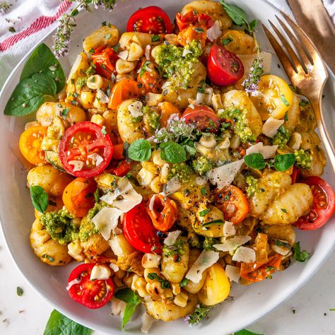 Harvest Skillet, Skillet Gnocchi, Leftover Corn, Gnocchi Recipes Homemade, How To Cook Gnocchi, Gnocchi Recipe, Potato Pasta, Homemade Gnocchi, Summer Veggies