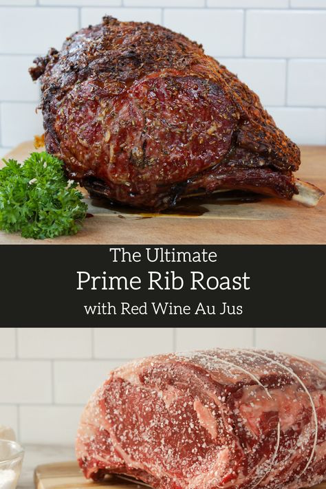 Red Wine Au Jus Recipe, Garlic Butter Prime Rib Recipe, Roasted Prime Rib, Prime Rib Au Jus, Slow Roasted Prime Rib, Prime Rib Sandwich, Au Jus Recipe, Prime Rib Roast Recipe, Ribeye Roast