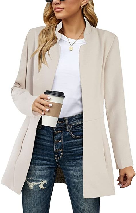 Amazon.com: Grlasen Women's Plain Wool Blend Pea Coats Jackets Slim Fit Outerwear Casual Winter Warm Overcoats : Clothing, Shoes & Jewelry Wool Coats For Women, Wool Jackets, Long Peacoat, Winter Overcoat, Pea Coats Women, Slim Fit Sweater, Womens Jackets Casual, Fitted Coat, Peacoat Jacket