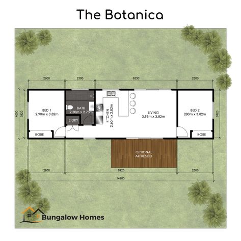 Granny Flat Floor Plans - 2 — Bungalow Homes Floor Plans Bungalow, Granny Flat Floor Plans, Small House Model, Granny Flat Plans, Bungalow House Floor Plans, Studio Floor Plans, Small Bungalow, Bungalow Floor Plans, Granny Flats