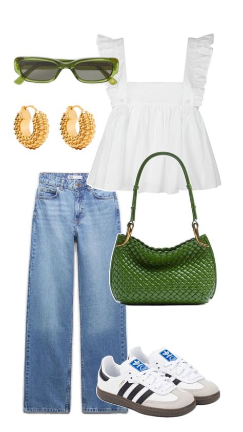 Summer In Paris Outfit Parisian Chic, Green Outfit Aesthetic Summer, European Summer Outfits Casual, Cute Lunch Outfits, Summer Fashion Ideas, Essential Outfits, Outfit For Women, Everyday Fashion Outfits, Basic Outfits