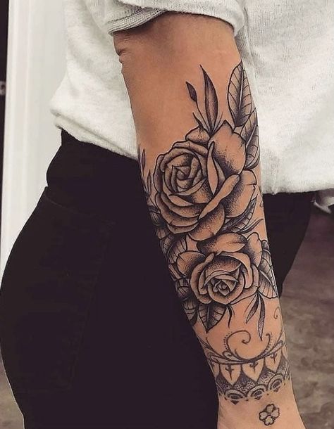 Rose Tat, Pink Tattoo, Muster Tattoos, Cat Tattoos, Trendy Tattoo, Tiny Tattoo, Tattoo Arm, Tattoo Feminina, Sleeve Tattoos For Women