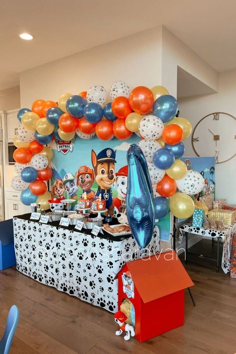 Paw Patrol Backdrop, Birthday Party Paw Patrol, 3rd Birthday Party For Boy, Paw Patrol Birthday Decorations, Paw Patrol Party Decorations, Paw Patrol Birthday Theme, Paw Patrol Decorations, Third Birthday Party, Paw Patrol Birthday Party