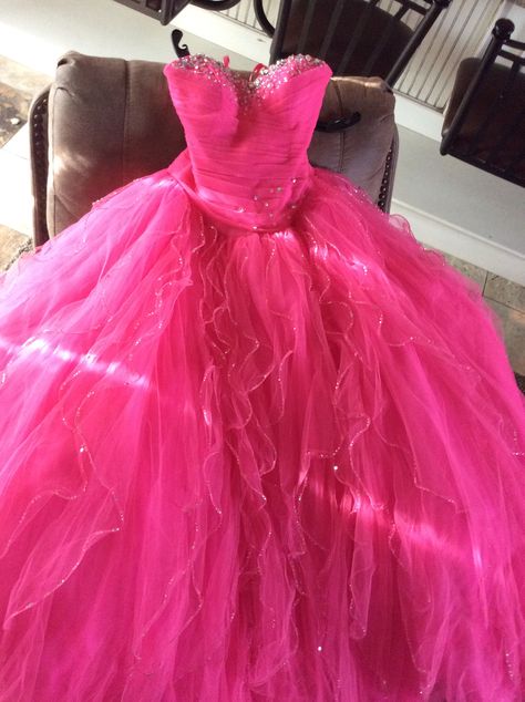 Pink, Puffy, and Princess dress Poofy Dress, 15 Birthday, Puffy Dresses, Sweet 15, Product Photos, Sweet 16, Princess Dress, Party Dresses, Pretty Dresses