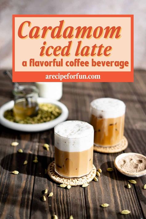 This cardamom latte recipe has the bright and warming flavors of cardamom and the bold flavor of your favorite espresso. It can be served hot or over ice. Cardamom Simple Syrup, Cardamom Latte, Seasonal Coffee Drinks, Cardamom Syrup, Cardamom Coffee, Double Espresso, Homemade Coffee, Coffee Syrup, Dairy Free Milk