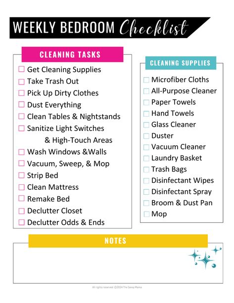 How to Clean Your Room: FREE Deep Clean Weekly Checklist Cleaning List By Room Step By Step, Deep Clean Room Checklist, Deep Cleaning Room Checklist, Basic Cleaning Checklist, Cleaning List By Room, How To Clean Your Room, Room Cleaning Checklist, Bedroom Cleaning Checklist, Clean Room Checklist