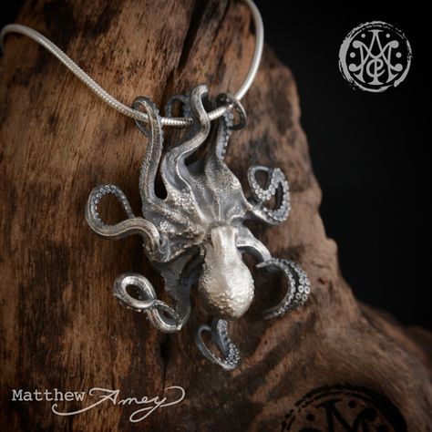 Squid Jewelry, Slytherin Jewelry, Marine Jewelry, Octopus Jewelry, Octopus Pendant, Sea Jewelry, Mermaid Jewelry, Funky Jewelry, Ceramic Jewelry