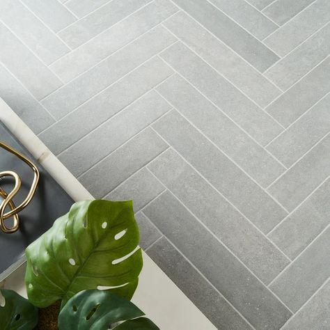 Ivy Hill Tile Sanskrit 4" x 19" Porcelain Patterned Subway Wall & Floor Tile & Reviews | Wayfair Porcelain Subway Tile, Herringbone Tile Floors, Rectangle Tiles, Ivy Hill Tile, Herringbone Tile, Encaustic Tile, Grey Tiles, Pool Tile, Porcelain Flooring