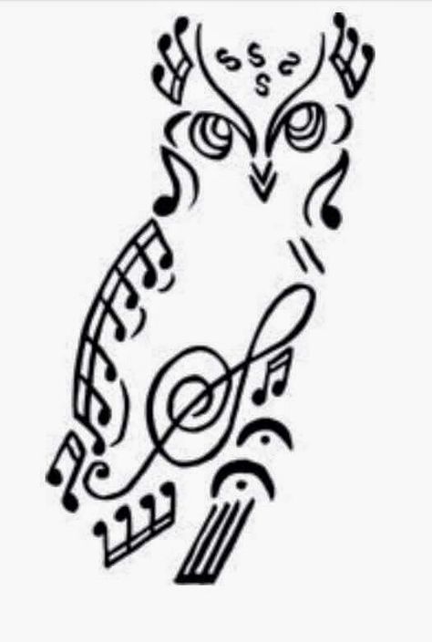 Music owl Music Is Life Tattoo, Tattoo Music Notes, Notes Symbols, Music Note Symbol, Insecure People, Tattoo Music, Tattoo Symbols, Music Ornaments, Music Tattoo Designs