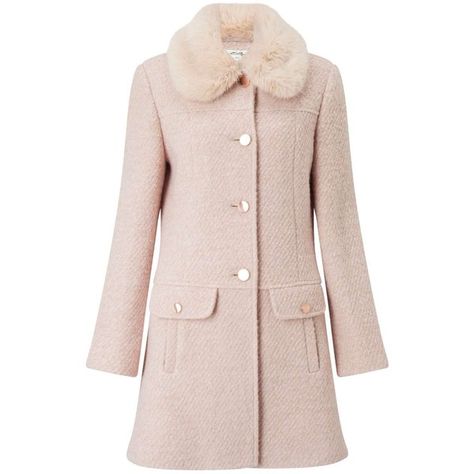 Miss Selfridge Blush Faux Fur Collar Coat ($150) ❤ liked on Polyvore featuring outerwear, coats, jackets, coats & jackets, tops, powder blush, pink coat, miss selfridge, miss selfridge coats and faux fur collar coat Zara Winter Coat, Fake Fur Coat, Faux Fur Collar Coat, Best Winter Coats, Cute Coats, Fur Collar Coat, Winter Fashion Coats, Collar Coat, Pink Coat