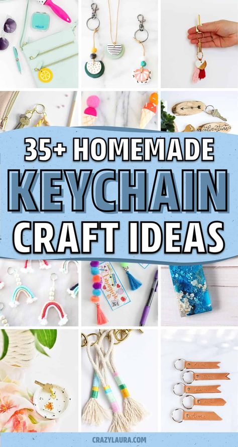 Want to make your own keychain but need some help getting started!? Check out these super creative DIY keychain tutorials and ideas for inspiration! Diy Dollar Tree Keychain, Diy Souviners Ideas, Diy Friendship Keychains, How To Make Homemade Keychains, How To Make Keychains At Home Easy, Keyring Ideas Handmade, How To Make Diy Keychains, Homemade Keychains Diy, Keychain Crafts For Kids