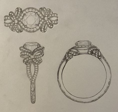 Engagement Rings Sketch, Ring Sketch Design, Jewelry Design Sketch, 3d Rings, Jewelry Layout, Rings Drawing, Ring Drawing, Accessories Design Sketch, Ring Sketch