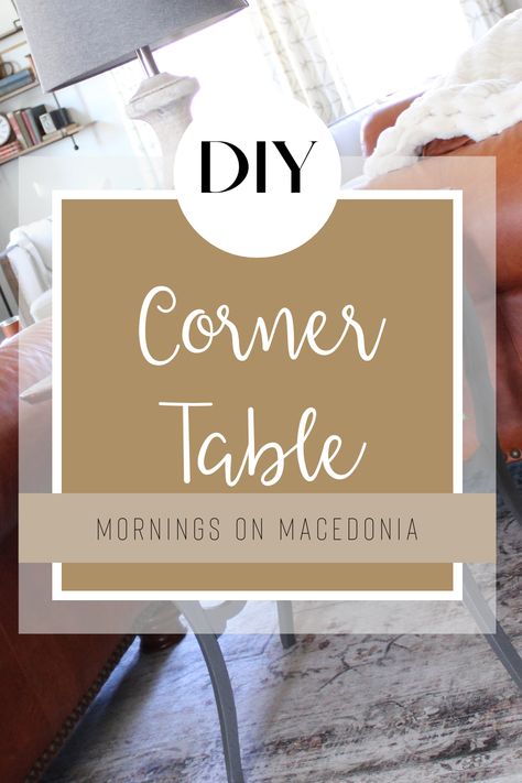 Corner Table Decor Ideas, Diy Corner Table, Corner Table Decor, Modern Farmhouse Bedroom Decor, Vintage Leather Sofa, Modern Farmhouse Bedroom, Deck Paint, Table Top Lamps, Seasonal Candles