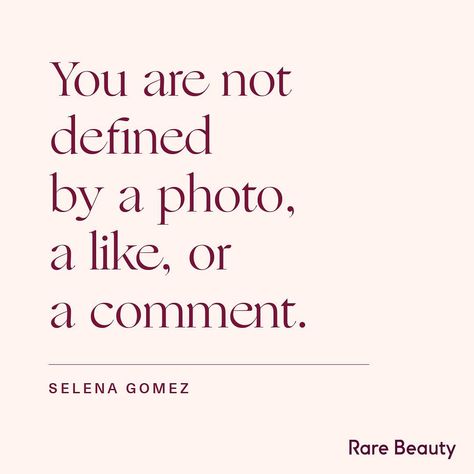 Rare Beauty by Selena Gomez on Instagram: “Our founder @selenagomez believes everyone is unique and rare. But today, too many people feel trapped by unrealistic expectations that are…” Rare Beauty Quotes, Singer Quote, Rare Quote, Rare Beauty By Selena Gomez, Unrealistic Expectations, Feeling Trapped, Rare Beauty, Beauty Quotes, Self Love Quotes