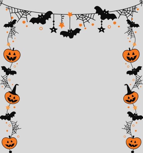 Spooky Border Design, Halloween Border Design, Halloween Border, Marcos Halloween, Spooky Letters, Menu Halloween, Fall Borders, Imprimibles Halloween, Halloween Borders